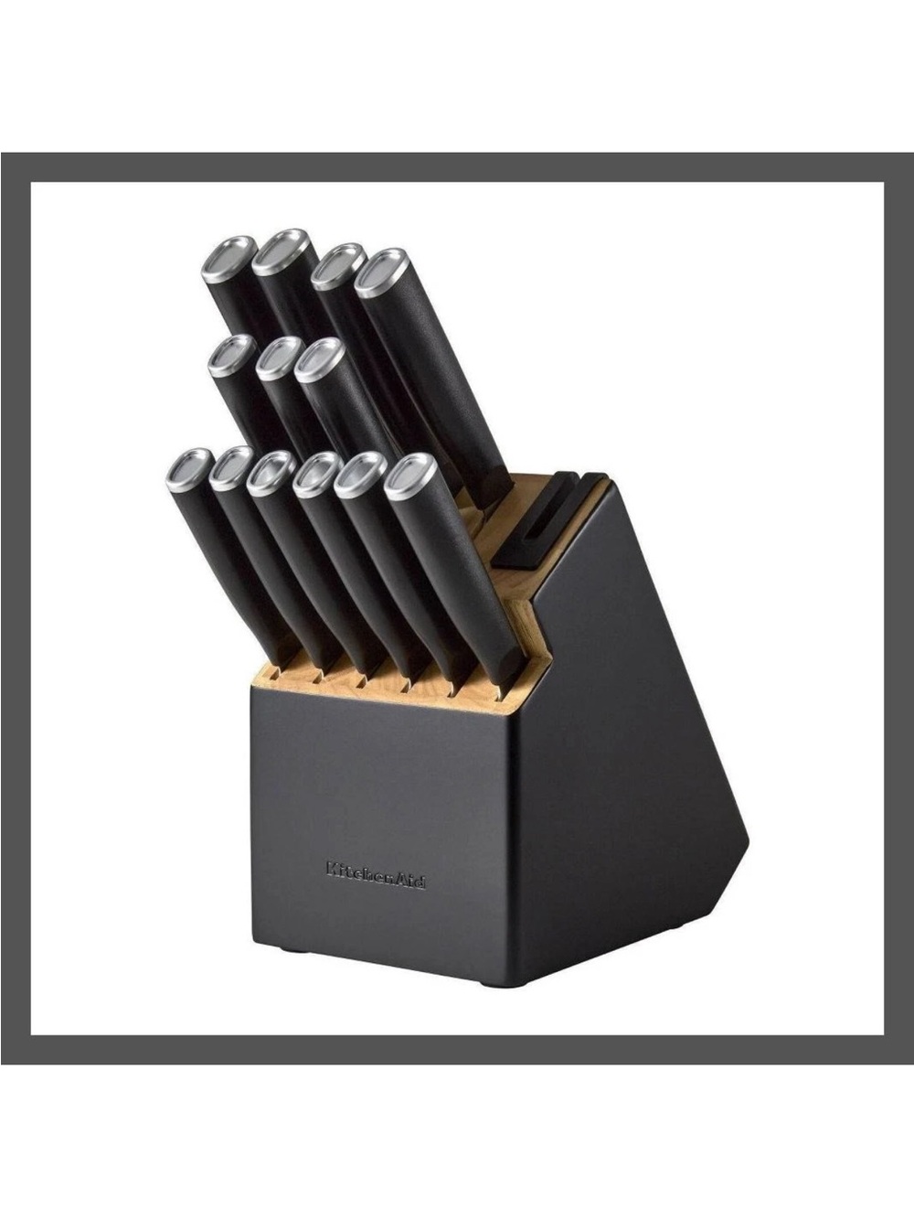 KitchenAid - 14pc 2-Tone Block Knives Set w/ Chef Knife Black NEW IN BOX